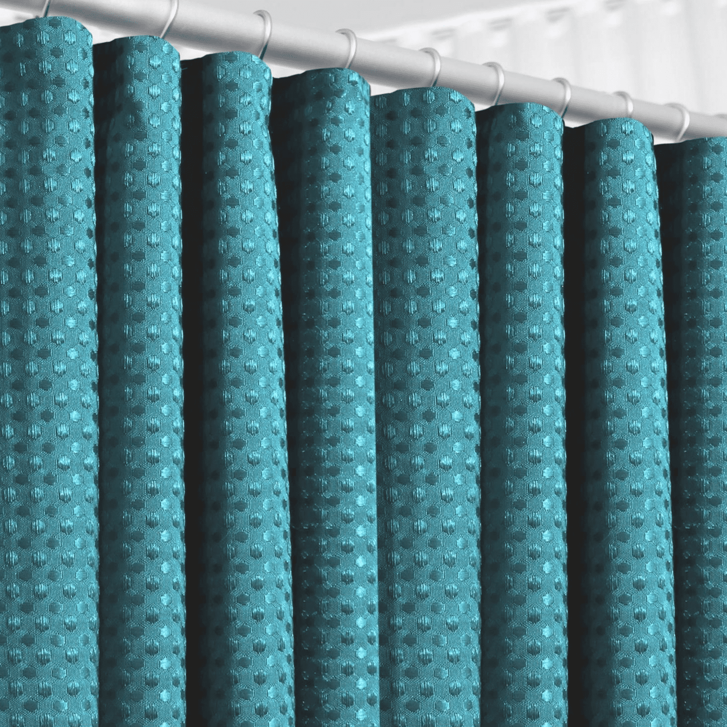 (2 pack) LammaLoe Teal Shower Curtain, Waffle Weave Heavy Duty Fabric Shower Curtain, 72â€ x 72" Hotel Luxury 256 GSM Bathroom Curtains