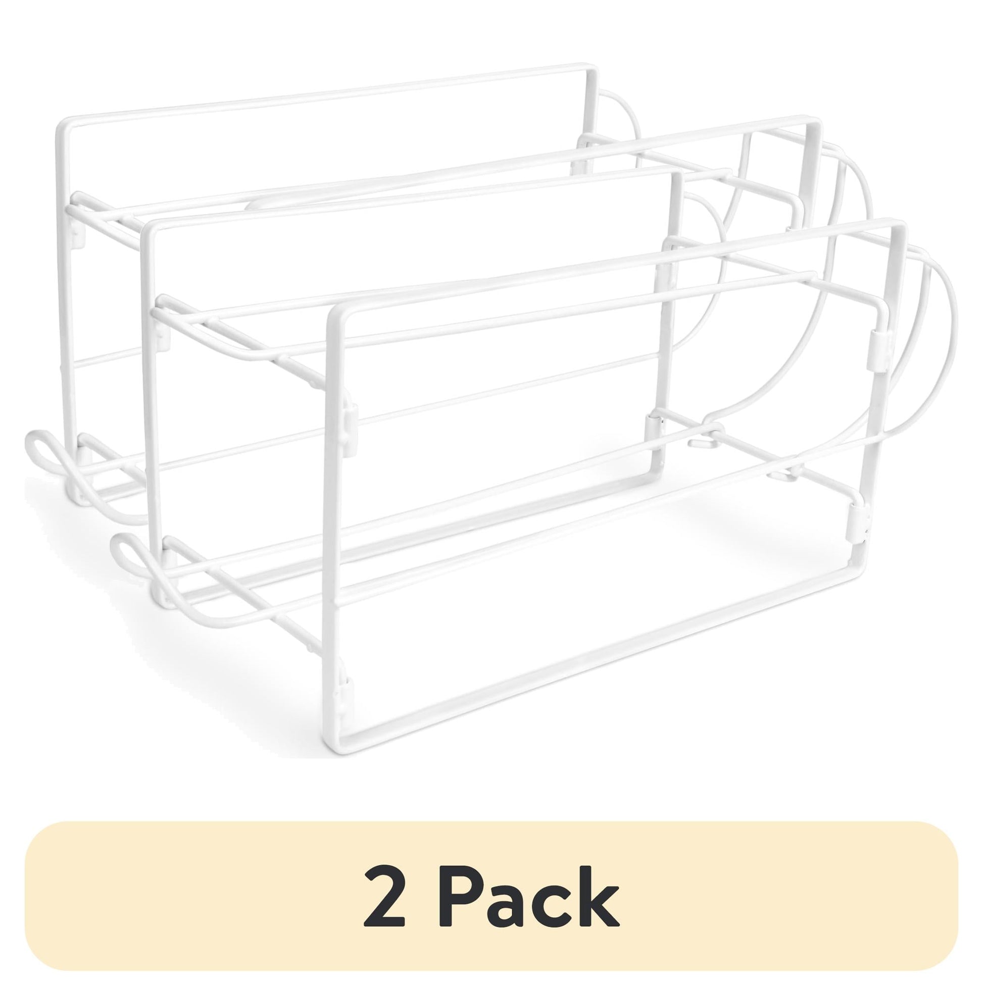 (2 pack) Mainstays 2-Tier Beverage and Drink Dispenser Stand, Countertop Organizer for Water, Juice and Party Beverage Service, White