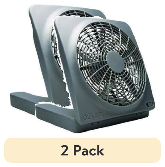 (2 pack) O2COOL 10 inch Battery or Electric Portable Fan, Camping Fan, Tent Accessory