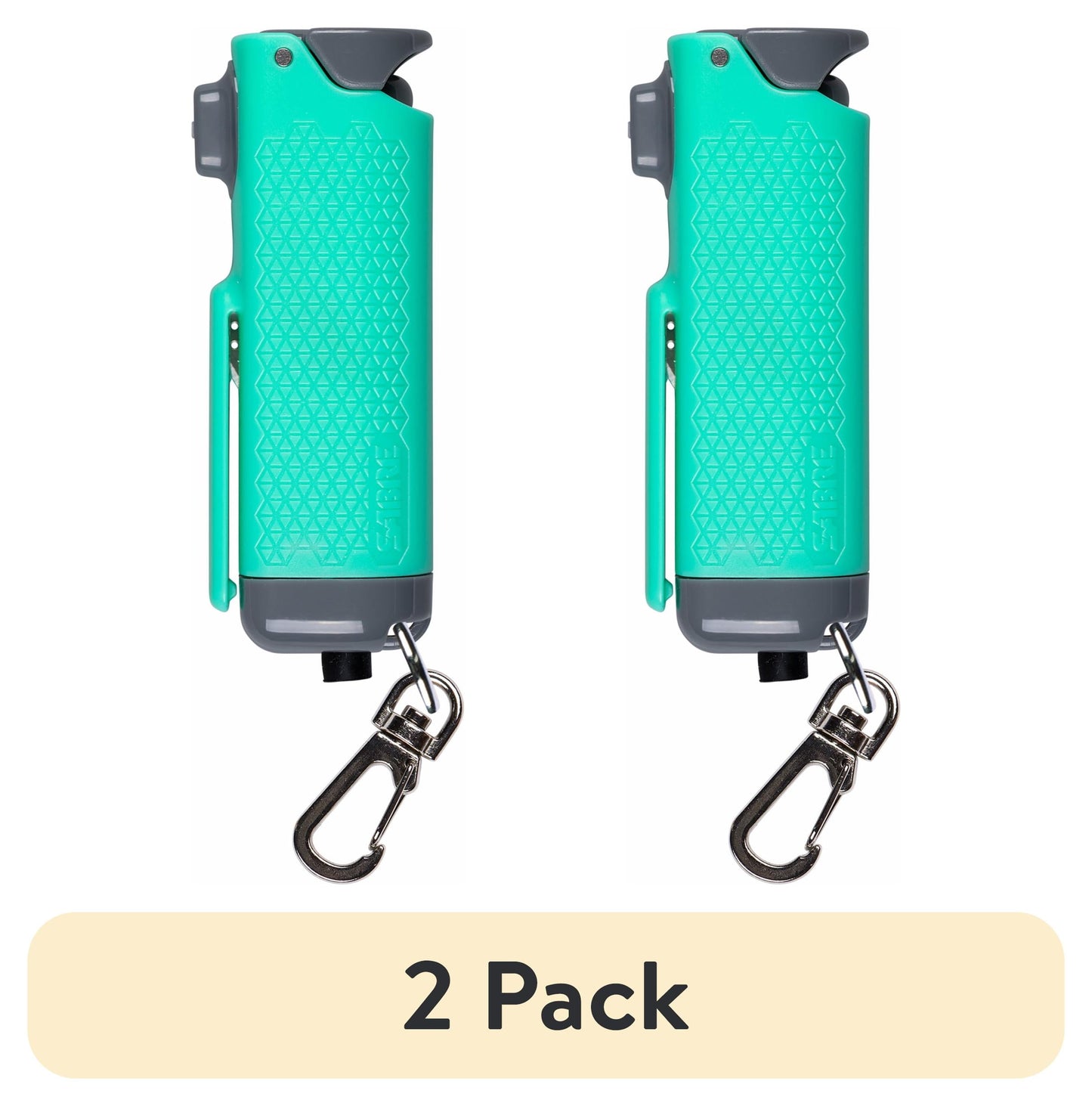 (2 pack) SABRE Safe Escape 3-in-1 Pepper Gel w/ Seat Belt Tool & Window Breaker, Pocket Pepper Sprays, Mint