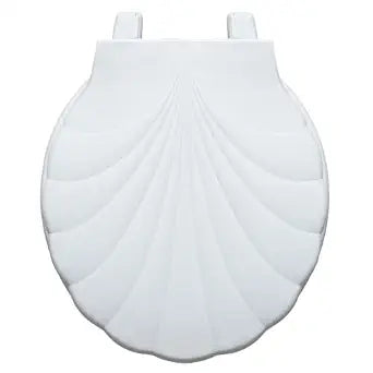 Centoco Round Toilet Seat, Lift & Clean, Shell Design, USA, White