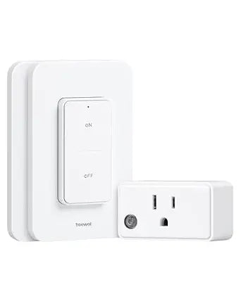 Remote Control Outlet Plug with Wireless Wall Switch, 200FT Range