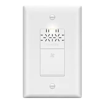 LIDER No Neutral Wire Required Humidity Sensor Switch, 1-Pole, Matte White