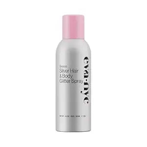 Eva NYC Kweeen Silver Hair and Body Glitter Spray - Our Original Ultra Shimmery Glitter, New Look - Adds Shine + Non-Sticky - Quick Drying Sparkle Spray - Warm Vanilla Scent - 4.9 oz