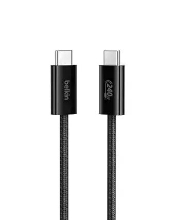 Belkin USB C to USB C 240W Braided Cable 3.3ft Fast iPhone Charger Cord