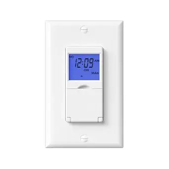 BN-LINK 7 Day Programmable in Wall Digital Timer Switch for Lights, Fans