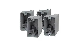 Madison Electric Products MSB1G4PK MSB1G Smart Depth Adjustable Box, 1 Gang, 18.5 cu. in. Gray (Pack of 4)