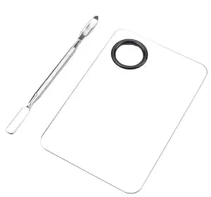 Makeup Mixing Palette, Stainless Steel Makeup Palette, Professional Cosmetic Mixing Makeup Palette Spatula Makeup Artist Tool (Small)