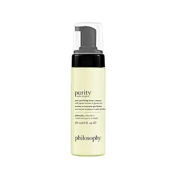 philosophy purity made simple pore purifying foaming facial cleanser - with papaya enzyme & glycolic acid - face wash removes dirt and impurities from pores - 5 fl oz