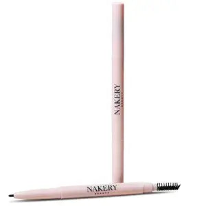 Nakery Universal Eye Brow Pencil Duo - 3-in-1 Eyebrow Pencil with Color-Adapt Technology for Natural & Flawless Brows - Precision Eyebrow Liner Infused with Castor Oil, Hyaluronic Acid & Vitamin E