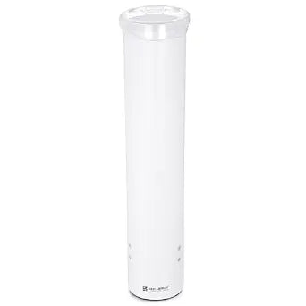 San Jamar Small Pull-Type Cup Dispenser Fits 3-4.5 Oz Cone Cups, 3-5 Oz Flat Cups with Flip Caps for Restaurants, Dining Halls, and Fast Food, Plastic, 16 Inches, White
