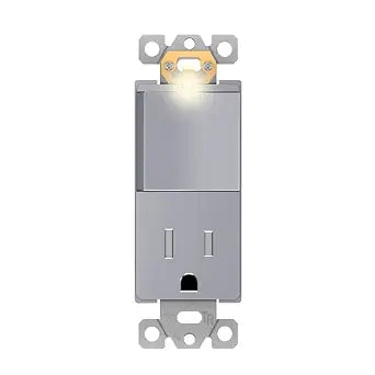 LIDER 15A Lighted Combination Decorator Switch Tamper-Resistant Receptacle