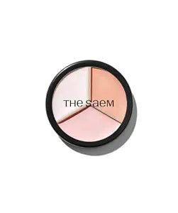 THE SAEM Cover Perfection Triple Pot Concealer - 3-Color Brightening Palette for Dark Circles & Under-Eye Volume, 0.16 oz (4.5g) - No 05 Dark Up Beige