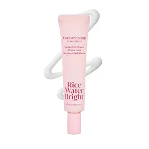 The Face Shop Rice Water Bright Vegan Eye Cream - Eye Cream for Dark Circles - Dark Circles Under Eye Treatment - Under Eye Brightener - Hydrating - Niacinamide - Hyaluronic Acid - Korean Skin Care