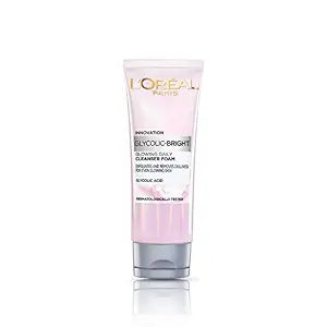 L'Oreal Paris Glycolic Bright Daily Foaming Facial Cleanser, 50ml |Daily Glowing Face Wash for Dull Skin