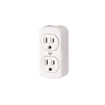 Leviton 15 Amp, 125 Volt, Grounding, Double Surface-Mount, 2 Round or Flat Plugs Accepted, 91-I, Ivory