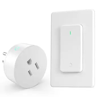 Remote Switch Outlet, 15A/1500W Remote Control Outlet Plug with Switch, Wireless On/Off Light Switch Wall Mounted, TUV List, No Wiring Needed, 500ft RF Range,for Lamp,Fans,4000V Anti Surge