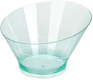Restaurantware-7 Ounce Plastic Serving Bowls, 20 Round Incline Bowls - Disposable, Small, Seagreen Plastic Round Bowl, Unique Design, For Soups, Appetizers, Or Desserts