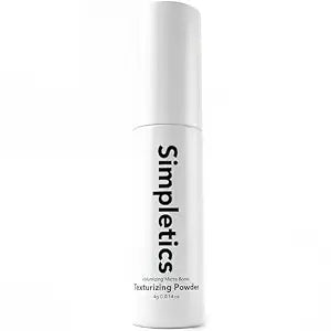 Simpletics Texturizing Powder 4g - All Natural, 4 Ingredient Nourishing Formula with Rice Starch - Chemical Free - Gives Volumized, Texturized, Matte Finish to Men & Women