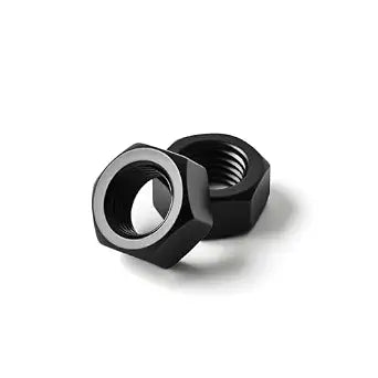 1/4''-20 (50 Pack) Hex Head Nuts, Black Oxide 304 Stainless Steel 18-8 Hexagon Nuts, Hex Drive, Standard Inch Coarse Thread