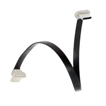 cablecc Ultra Slim Flat Type C USB-C to USB-C Power USB2.0 Data Angled Cable 65W Fast Charge for Laptop Tablet Phone