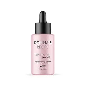 Donna's Recipe by Tabitha Brown Strength Hair Oil | 18-Natural-Oil & Powder Blend, Lightweight, Fast-Absorbing Scalp Treatment to Relieve Dryness & Build-Up, Strengthen & Nourish Hair (1.7 oz)