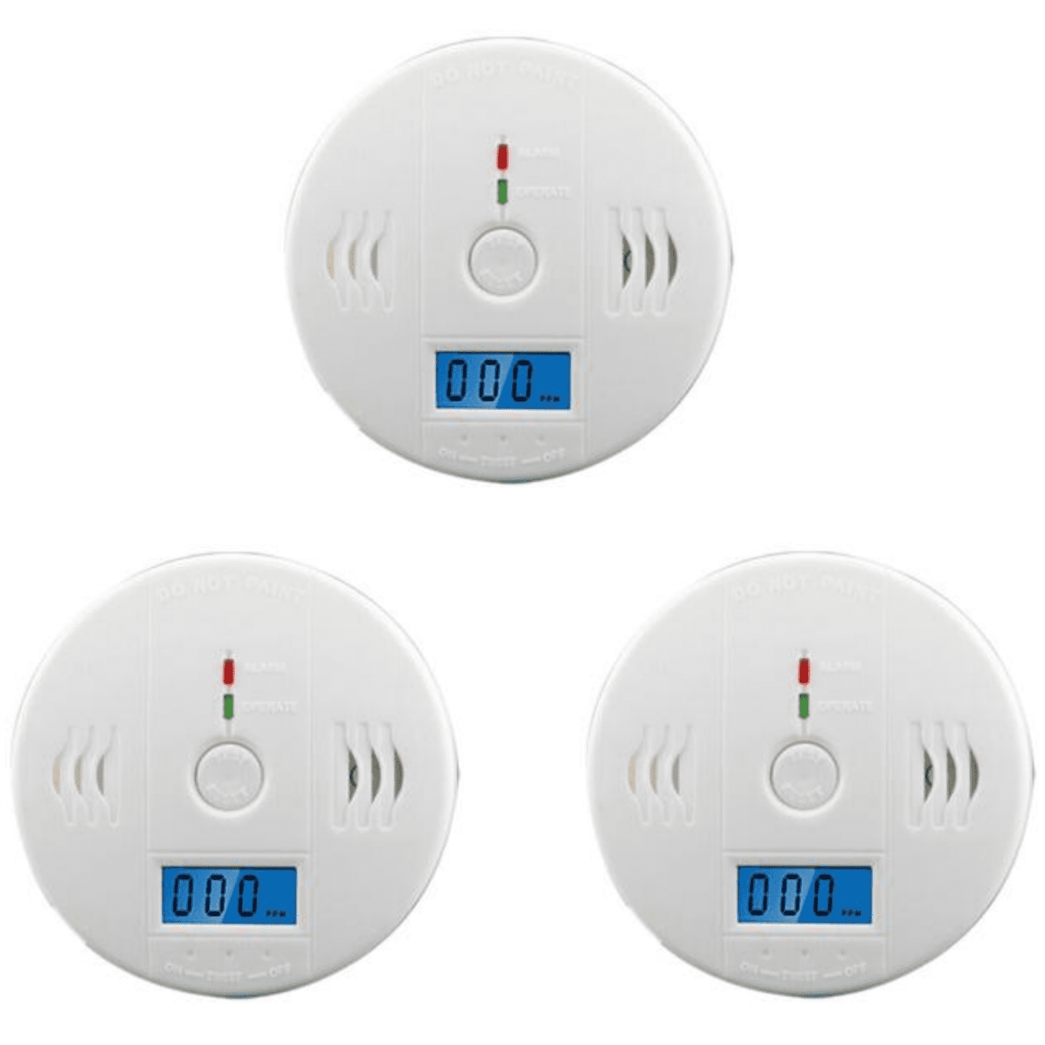 2 Pack LCD Display CO Carbon Monoxide Gas Detector Device Home Safety Alarm Detector