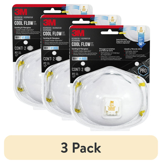 3M N95 Respirator 8511, VÃ¡lvula de Flujo FrÃ­o, Blanco, Extensible, 2 MÃ¡scaras de Seguridad