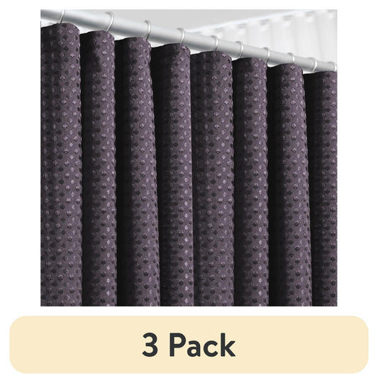 (3 pack) LammaLoe Purple Shower Curtain, Waffle Weave Heavy Duty Fabric Shower Curtain, 72â€ x 72" Hotel Luxury 256 GSM Bathroom Curtains
