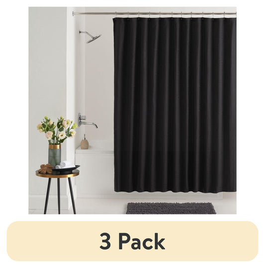 (3 pack) Mainstays Henderson Black Mosaic Polyester Shower Curtain 72â€ x 72â€