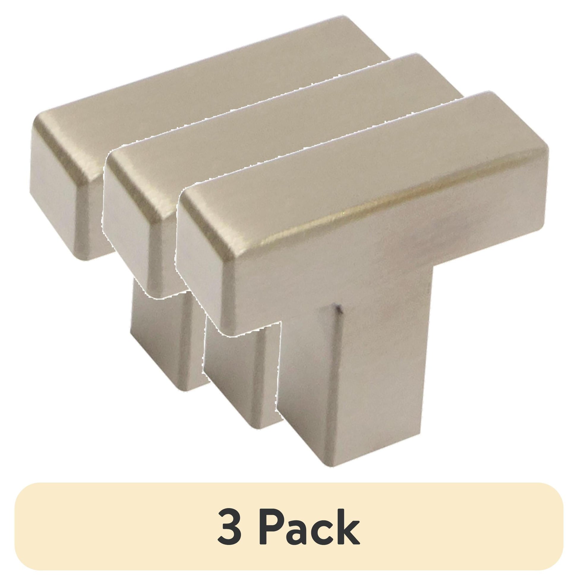 (Paquete de 3) Perilla de Barra de Gabinete de Acero Inoxidable de 1-1/4 in. (32 mm) Mainstays Simple Modern Square (Paquete de 2)