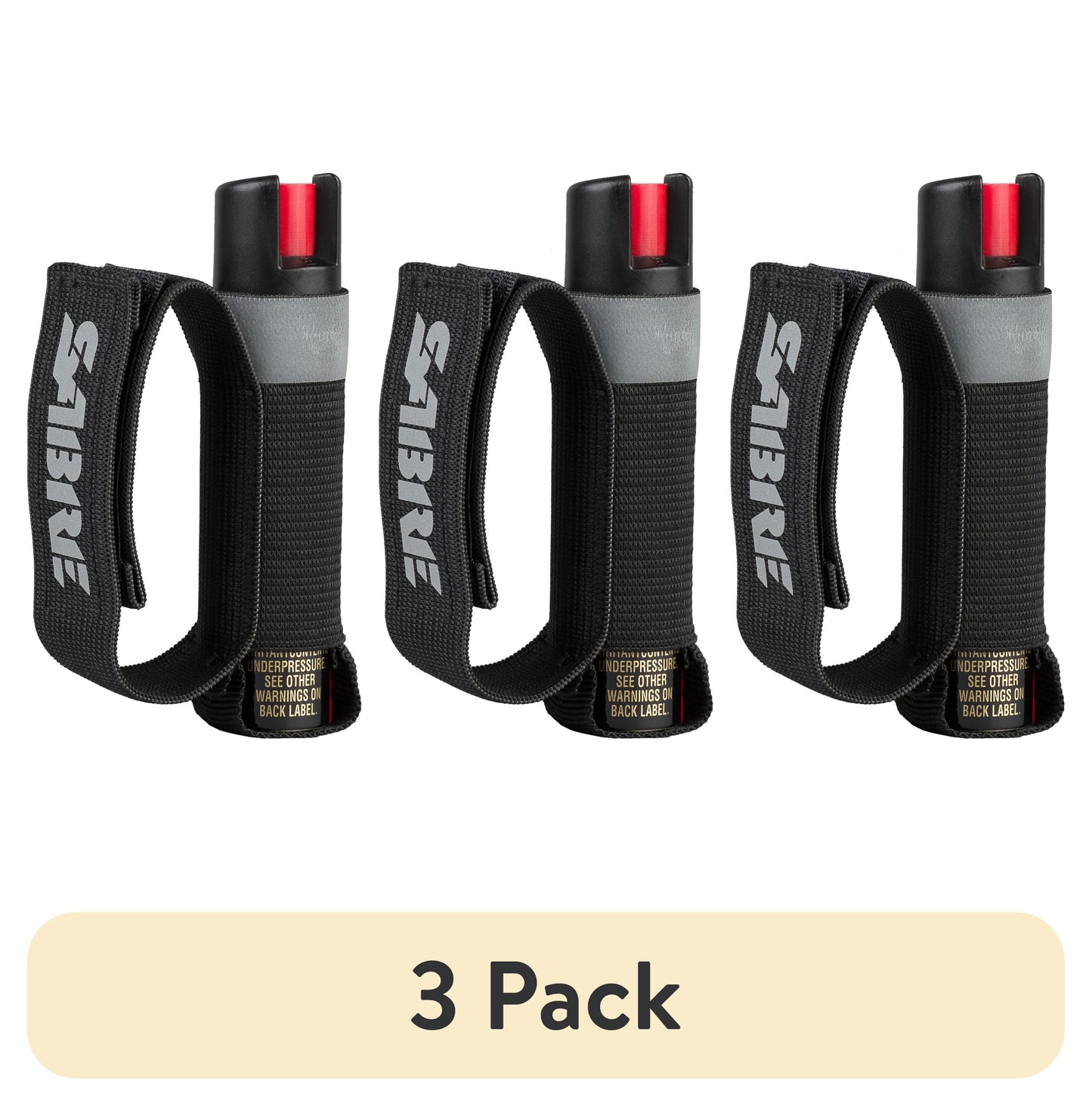 (3 pack) SABRE Runner Pepper Gel with Adjustable Reflective Hand Strap, Black, 1 Ct, New,Pocket Pepper Sprays
