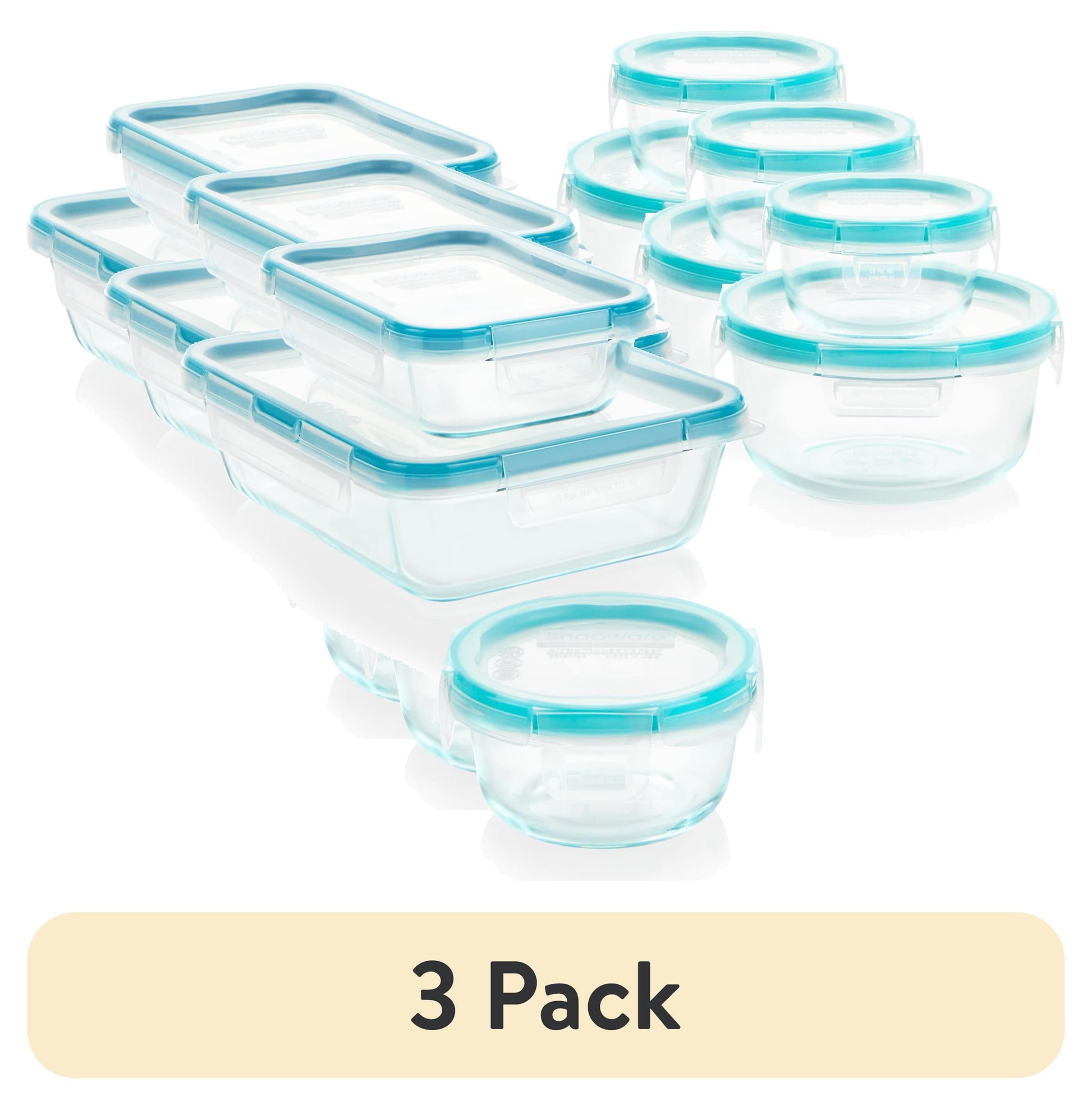 (3 pack) Snapware Total Solution Juego de Almacenamiento de Vidrio, 10 Piezas