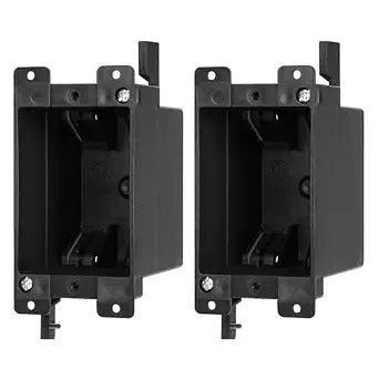 Old Work Outlet/Switch Black BoxETL Listed, 1-Gang Electrical Outlet Box, PVC Plastic Junction Black Box 14 Cubic Inch, Can Work with Outlets, Dimmers are Used in Combination(2 Pack)