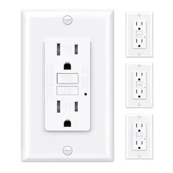 BAOMAIN 15A Self-Test GFCI Outlet Tamper-Resistant Receptacle, UL, 4-Pack