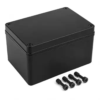 LeMotech Junction Box IP67 Waterproof Dustproof Project Box ABS Plastic Outdoor Electrical Box for Electronics Black, External Size 4.9 x 6.9 x 3.9 inc