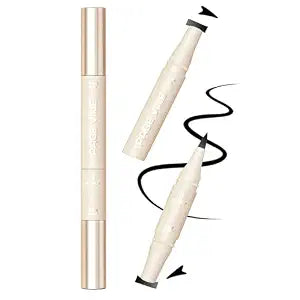 SHEEYOON Winged Eyeliner Stamp Pen, Dual Head Eyeliner Stamp Pencil, Waterproof Smudge-Proof Quick-Dry Liquid Eye Liner Tool for Cat Eye Makeup (Black)