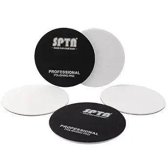 Glass Polishing Pad, SPTA 5 Pcs 6''(150mm) Car Glass Polishing Discs Microfiber Polishing Buffing Pad, Glass Scratch Removal Kit for Correct Damaged Window Cleaning Glass, Removing Stubborn Waterspots