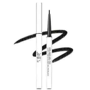 Ultra Fine Gel Eyeliner Pen, Waterproof Sweatproof Smudge Resistant Eye Liner Pencil, Retractable 1-1.5mm Tip, Smooth Long Lasting Makeup for Beginners.(Black-1Pcs)