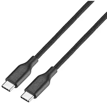 INSIGNIA USB Cables, 20Gbps High-Speed Charging & Data Sync, Braided Nylon, Compatible with MacBook, Laptop, iPhone, iPad, Android (6 ft (Black), USB-C to USB-C)