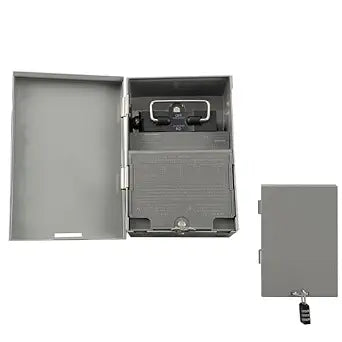 240VAC 60A Non-Fused AC Disconnect Box, Outdoor Metal Pull-Out Switch for HVAC, Condenser & Air Conditioning Systems, UL Listed