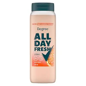 Degree All Day Fresh Body Wash Fresh Citrus Deep Cleansing 20 oz
