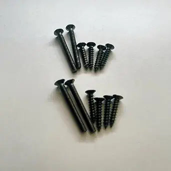 Door Handle Screws, Black, 1-2/5 inch, Steel, Iron Alloy, 12 Count, Modern Lever Handle, Round, Key Lock, Painted Finish