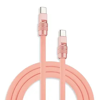 chubbycable USB C to C 240W Silicone Fast Charging Cable, Pink+Pink, 9.8FT