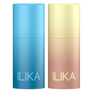 ILIKA 100% Natural Lip Balm - Organic, Plastic-free, Vegan, Cruelty-Free, Vitamin E, COSMOS Certified, PETA Certified, 2-Pack Vanilla & Peppermint, All-Day Moisture, 0.15 oz each
