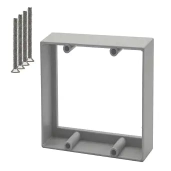 3/4" Double Gang Receptacle Outlet Box Extender, Gray, Pack of 1