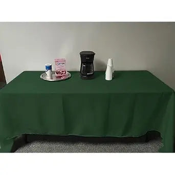 Intedge TCMP4545-HUNTR GRN Hunter Green Tablecloth, 45" L x 45" W, Square, Hemmed Edge Finish, 100% Polyester Fabric, Made in USA, Dining Table Cover, 1 Each