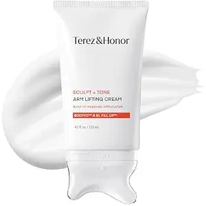 TEREZ & HONOR Arm Firming Cream - Korean Gua Sha Sculpt and Tone Body Cream for Crepey Skin, Tightening Look, Smoother Texture & Elasticity with Retinol Liposome, Caffeine, Collagen, 4 fl. oz