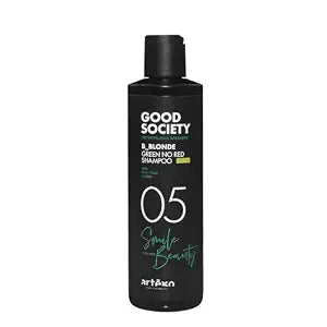 Artègo Good Society B_Blonde Green No Red Shampoo (8.5 fl oz) – Tone Neutralizing Shampoo for Blonde, Brunette, Bleached & White Hair