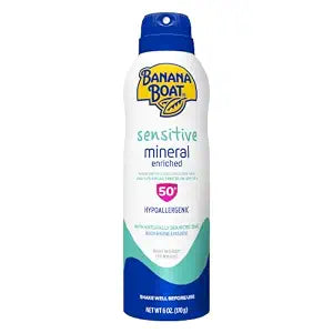 Banana Boat Sensitive Mineral Enriched Sunscreen Spray SPF 50, 6 oz